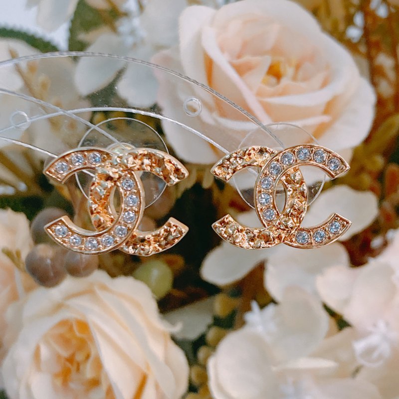 MS0484 Chanel 香奈兒 黃金色 水鑽 CC Logo 1.8cm Gold x Crystal-6