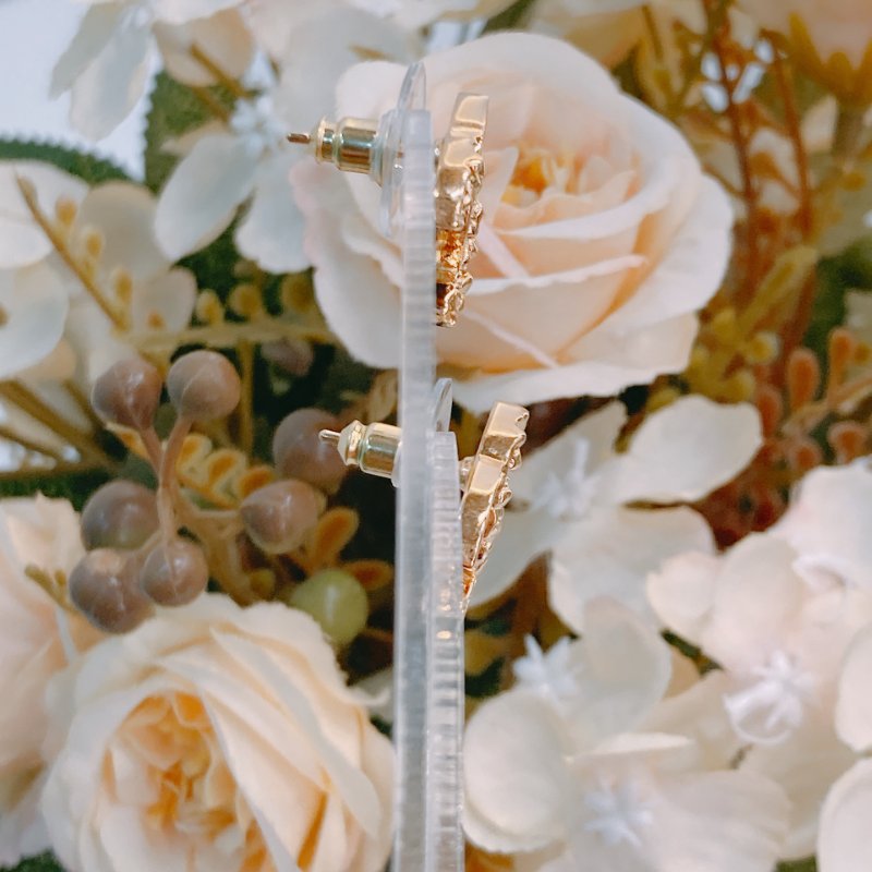 MS0484 Chanel 香奈兒 黃金色 水鑽 CC Logo 1.8cm Gold x Crystal-7