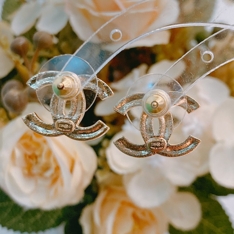 MS0484 Chanel 香奈兒 黃金色 水鑽 CC Logo 1.8cm Gold x Crystal-8