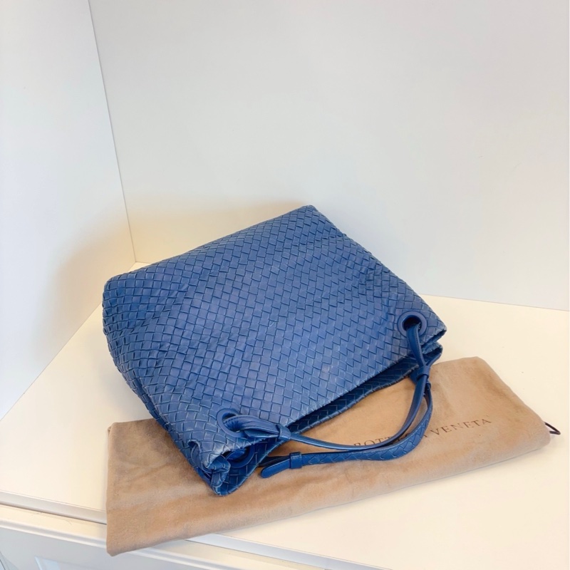 【97新🆕】BV 經典編織 藍色 雙橋手提 單肩托特 hobo包-4