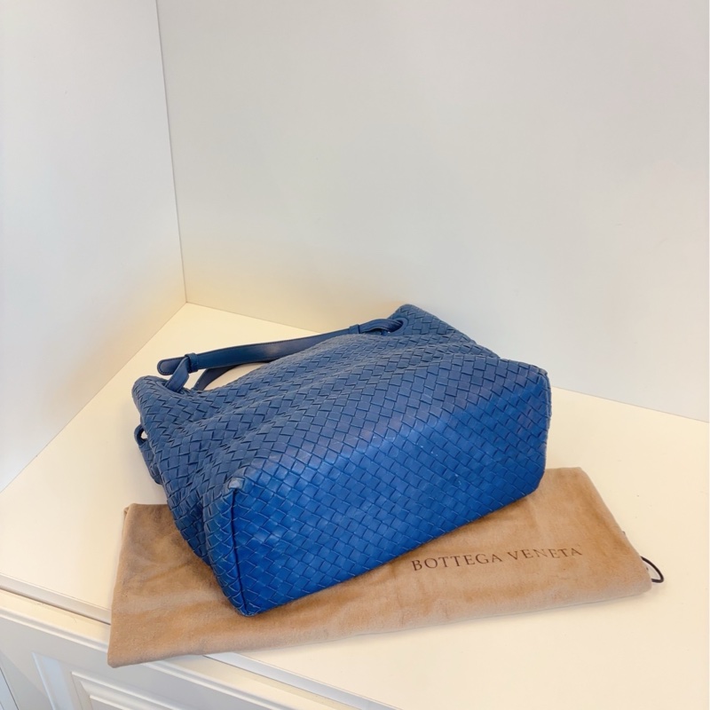 【97新🆕】BV 經典編織 藍色 雙橋手提 單肩托特 hobo包-6