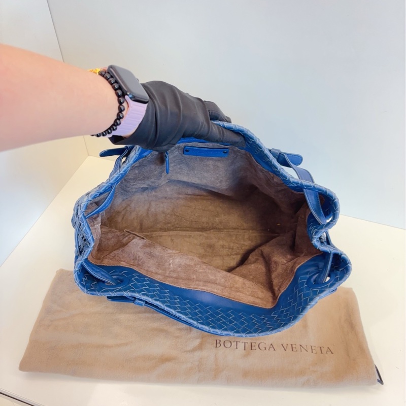 【97新🆕】BV 經典編織 藍色 雙橋手提 單肩托特 hobo包-7