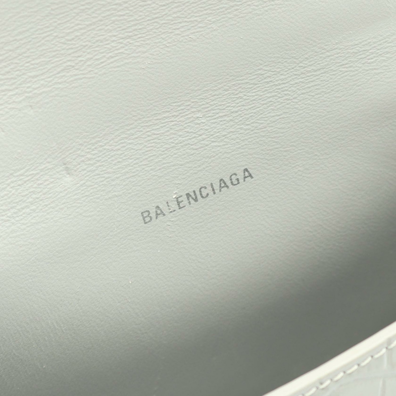 BALENCIAGA HOURGLASS XS 肩背包 灰色皮革 二手 女士-3