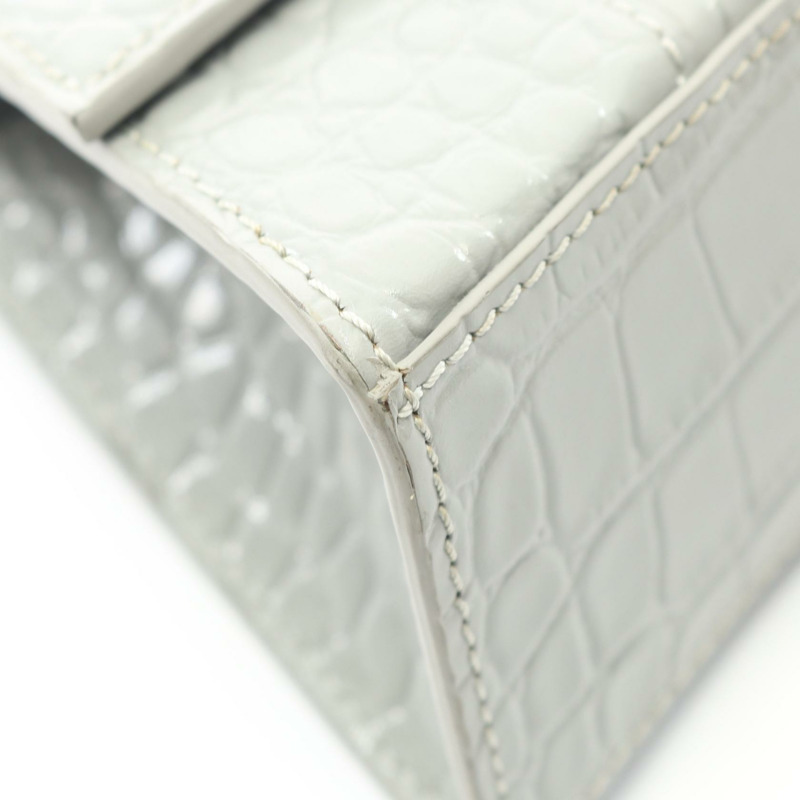 BALENCIAGA HOURGLASS XS 肩背包 灰色皮革 二手 女士-5