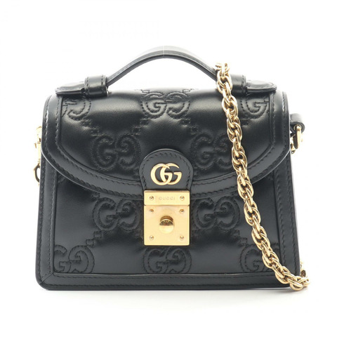 GUCCI GG Matelasse 2Way 斜背鏈條包 724499 黑色皮革 二手
