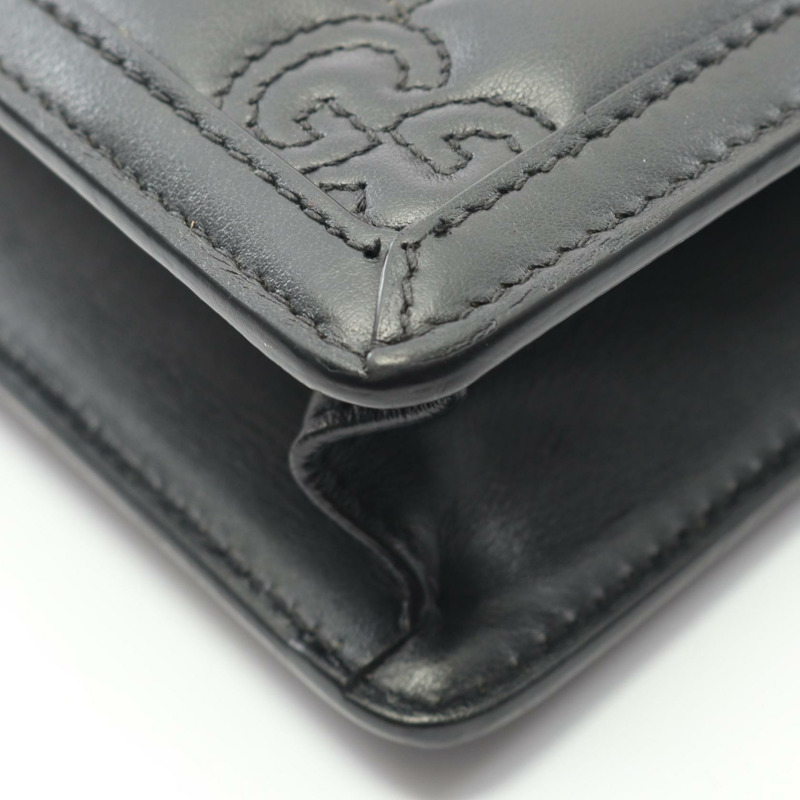 GUCCI GG Matelasse 2Way 斜背鏈條包 724499 黑色皮革 二手-4