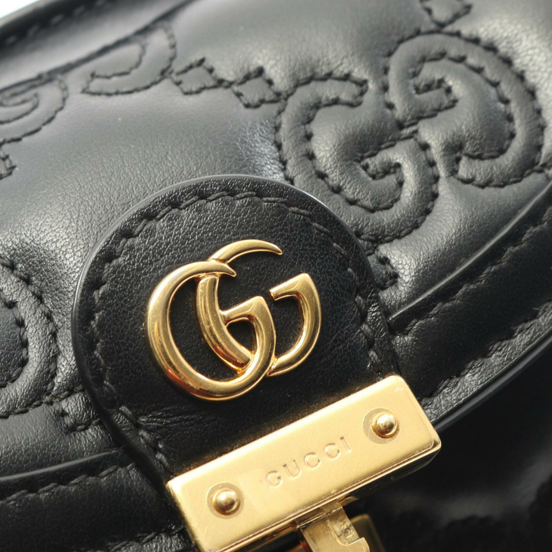 GUCCI GG Matelasse 2Way 斜背鏈條包 724499 黑色皮革 二手-7