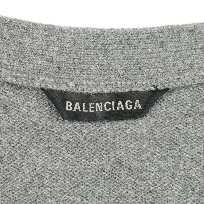BALENCIAGA 針織開襟衫 733855 羊絨羊毛 灰色 二手 女款 2 碼-2