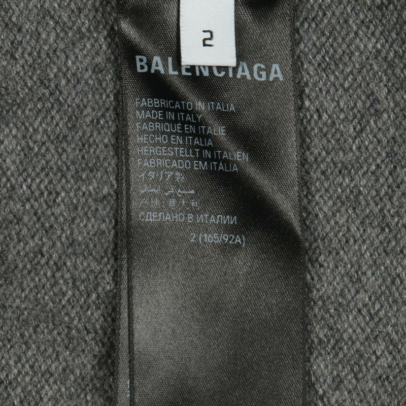 BALENCIAGA 針織開襟衫 733855 羊絨羊毛 灰色 二手 女款 2 碼-4