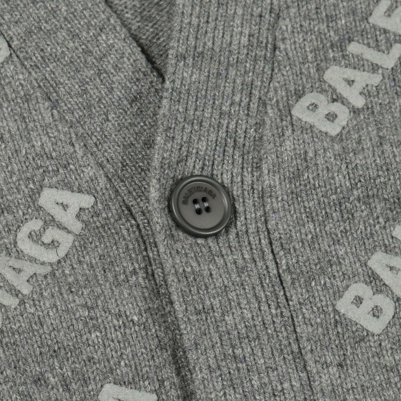 BALENCIAGA 針織開襟衫 733855 羊絨羊毛 灰色 二手 女款 2 碼-7