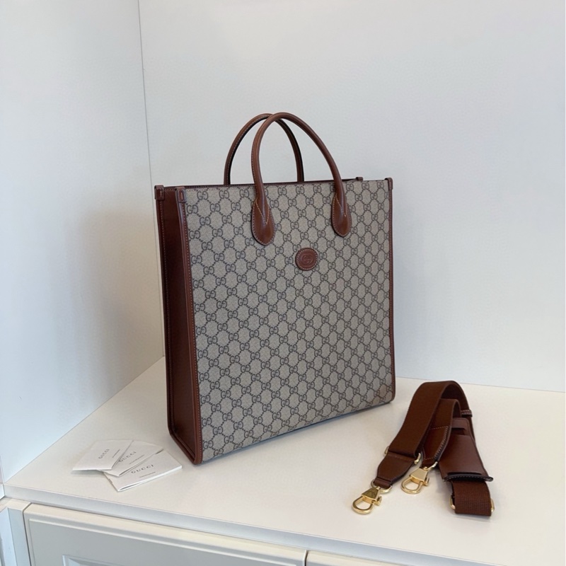 【99新🆕】Gucci Retro烏木色老花 竪款琴譜tote 大號托特包 手提包-2