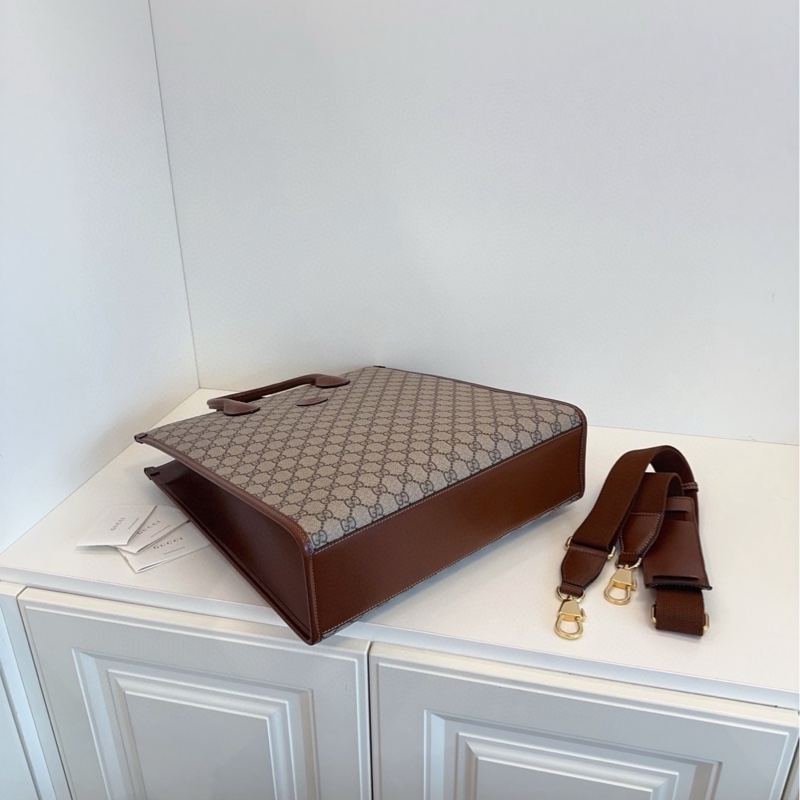 【99新🆕】Gucci Retro烏木色老花 竪款琴譜tote 大號托特包 手提包-4