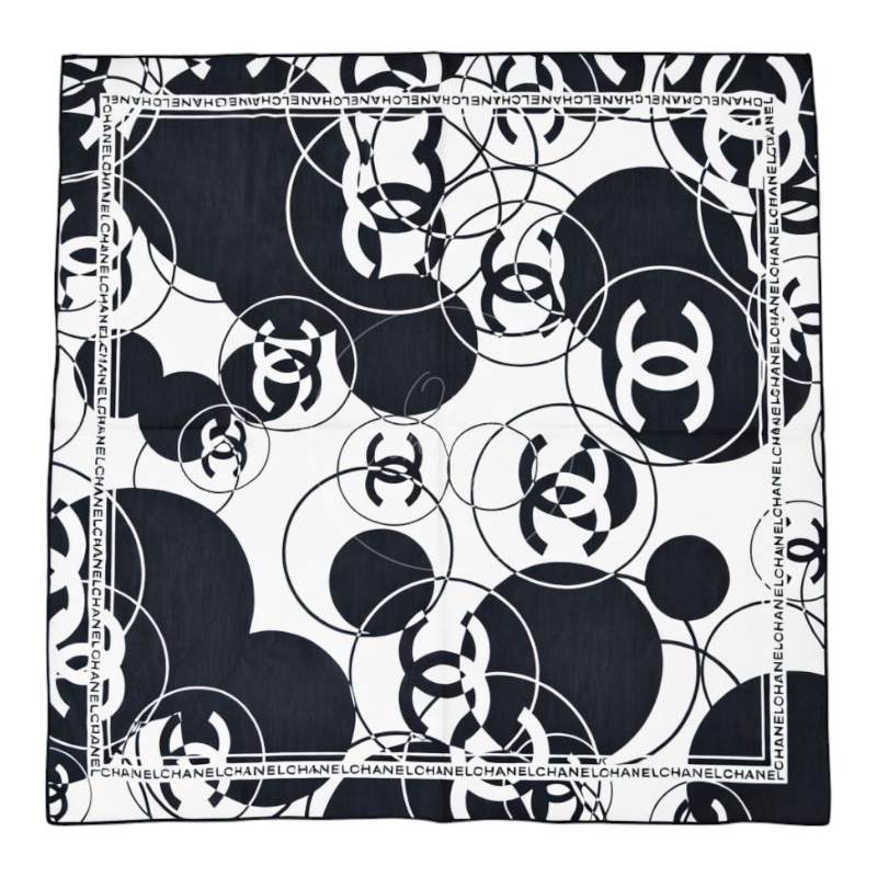 [Pre-owned] Chanel Scarf Petit Carre CC In Cotton And Silk-0