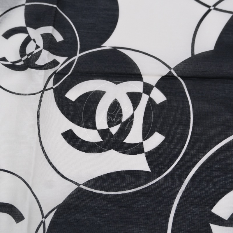 [Pre-owned] Chanel Scarf Petit Carre CC In Cotton And Silk-8