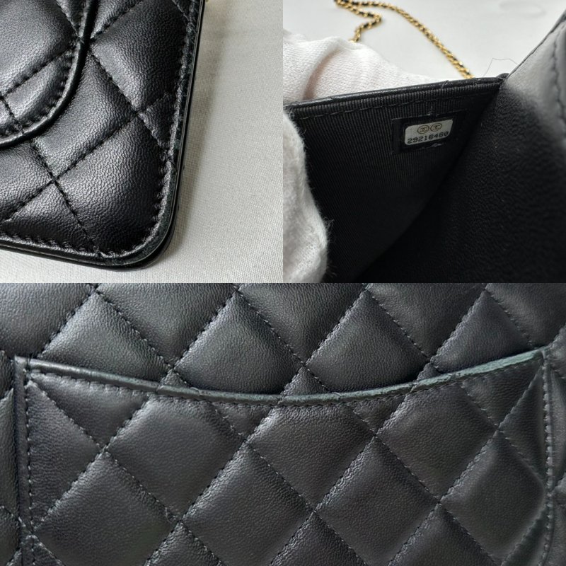 CHANEL 黑金小羊皮woc鏈帶包-10