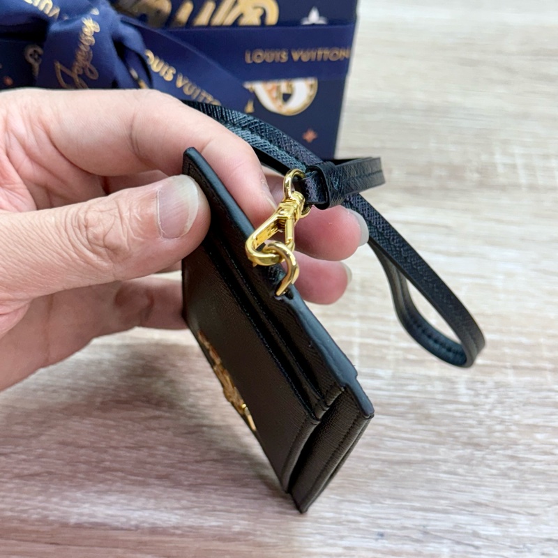 Prada 黑色金釦掛頸證件套名片夾-6