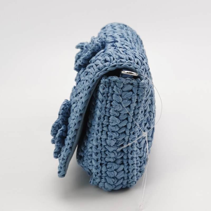 Miu Miu Miu Crystal系列純色金屬扣珩縫鑽飾斜挎包單肩包-2