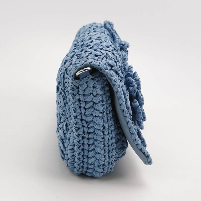 Miu Miu Miu Crystal系列純色金屬扣珩縫鑽飾斜挎包單肩包-3