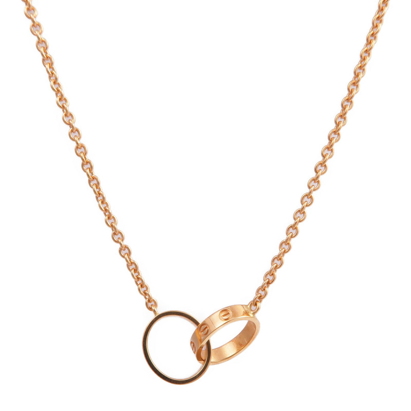 CARTIER 18K玫瑰金Love Necklace項鍊-1