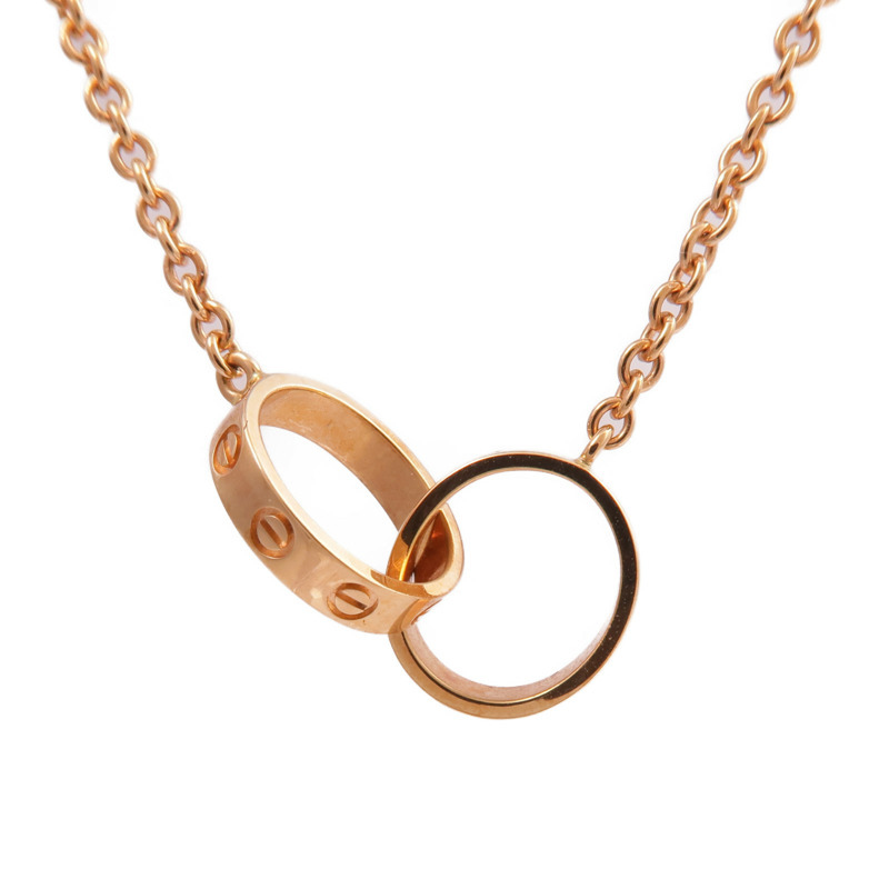 CARTIER 18K玫瑰金Love Necklace項鍊-2