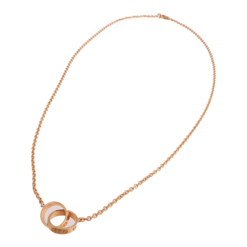 CARTIER 18K玫瑰金Love Necklace項鍊-3