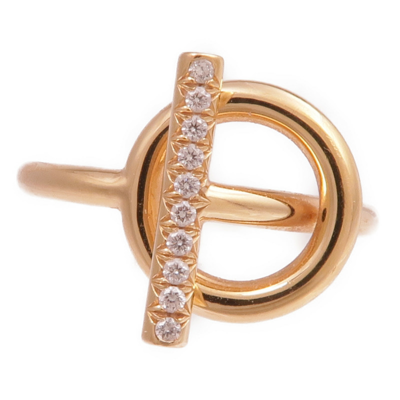 HERMES 18K玫瑰金Echappee Ring戒指Hermes#52/US#6-1