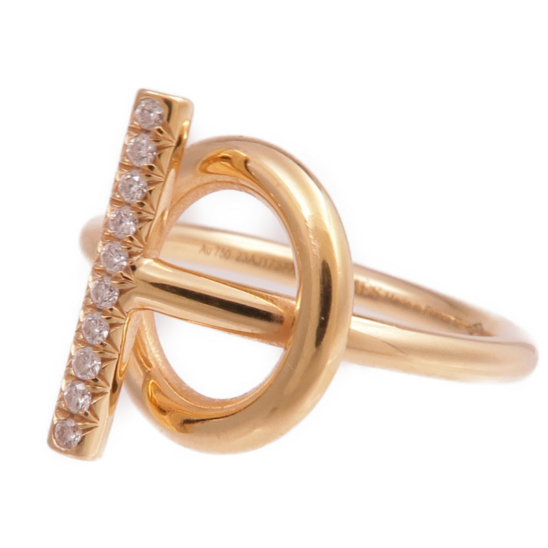 HERMES 18K玫瑰金Echappee Ring戒指Hermes#52/US#6-2