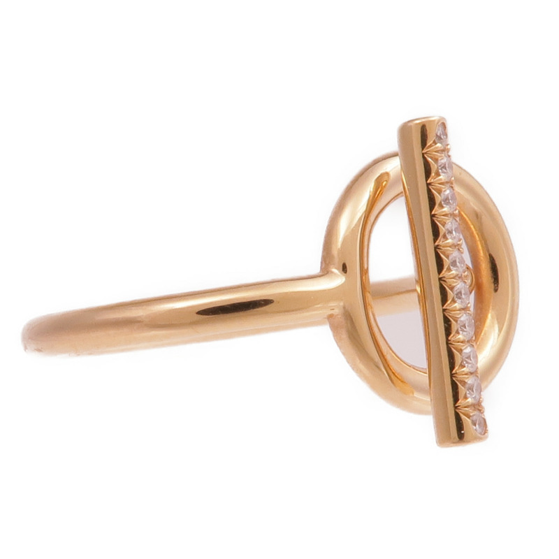 HERMES 18K玫瑰金Echappee Ring戒指Hermes#52/US#6-3