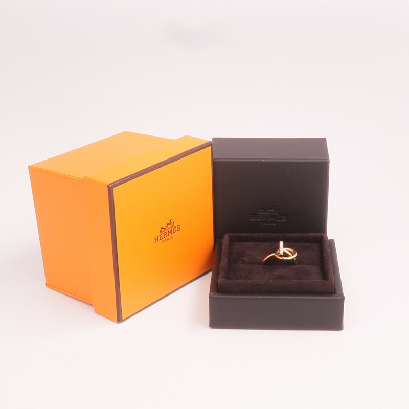 HERMES 18K玫瑰金Echappee Ring戒指Hermes#52/US#6-5
