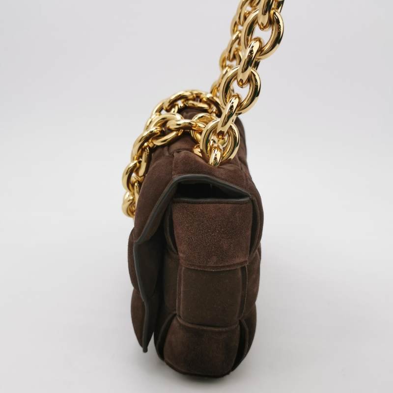 Bottega Veneta Cassette翻毛皮純色Intreccio編織斜挎包單肩包-2