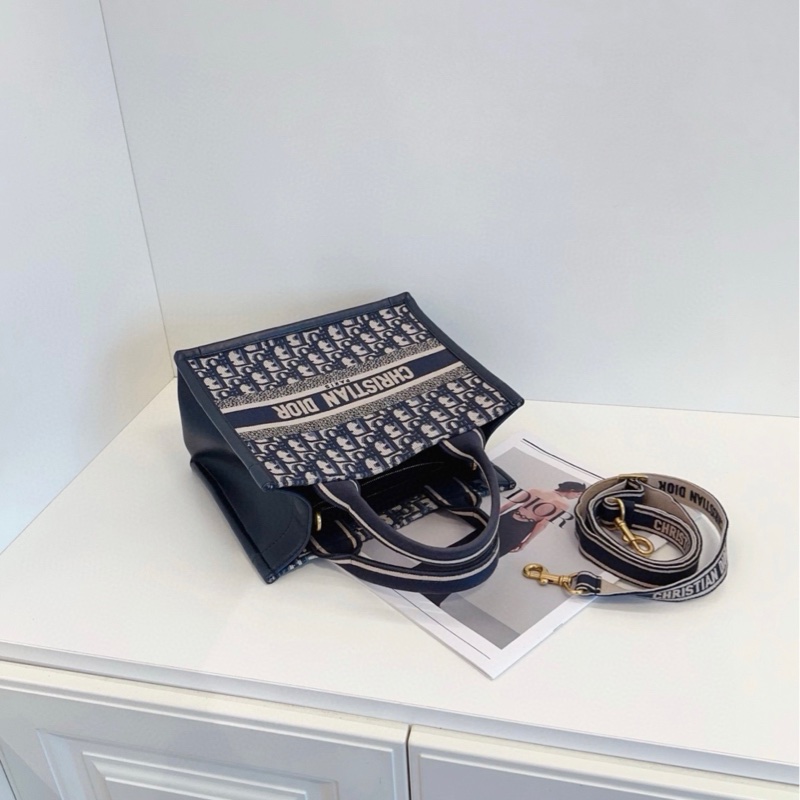 【98新🆕】Dior Oblique BookTote 經典藍色刺繡🪡老花托特包新款小號 small手提單肩斜挎包-3