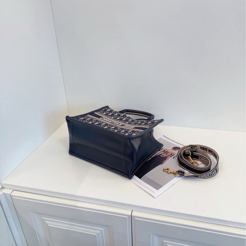 【98新🆕】Dior Oblique BookTote 經典藍色刺繡🪡老花托特包新款小號 small手提單肩斜挎包-5