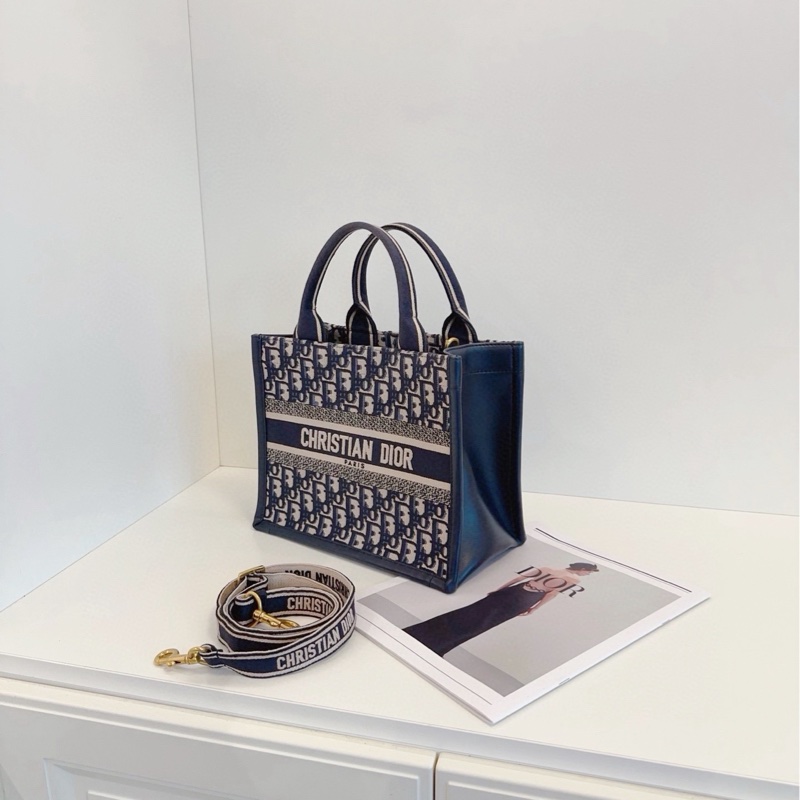 【98新🆕】Dior Oblique BookTote 經典藍色刺繡🪡老花托特包新款小號 small手提單肩斜挎包-6