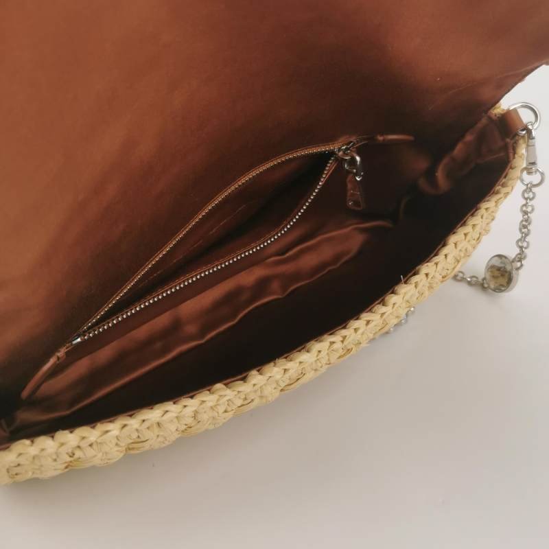 Miu Miu Miu Crystal 系列牛皮編織珩縫鑽飾單肩包-6