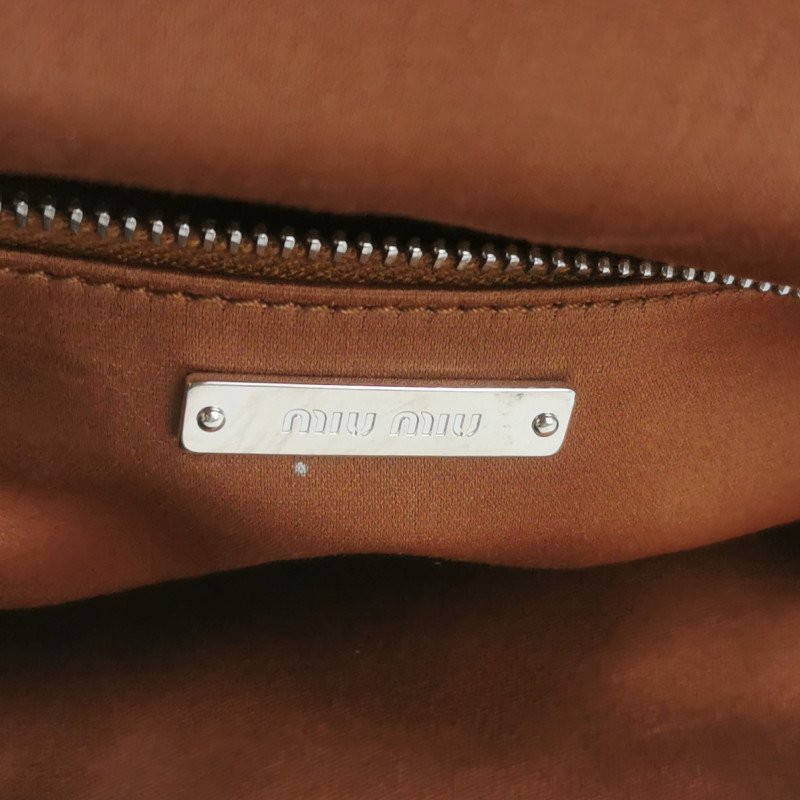 Miu Miu Miu Crystal 系列牛皮編織珩縫鑽飾單肩包-7