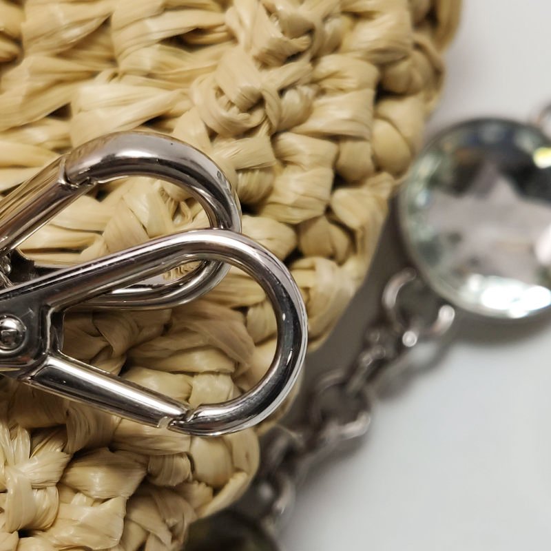 Miu Miu Miu Crystal 系列牛皮編織珩縫鑽飾單肩包-12