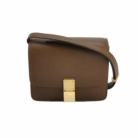 Celine Classic Box豆腐包小號牛皮純色按壓式鎖扣單肩包