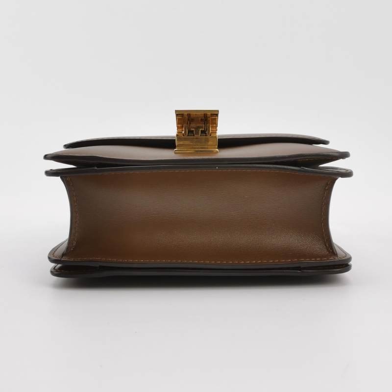 Celine Classic Box豆腐包小號牛皮純色按壓式鎖扣單肩包-5