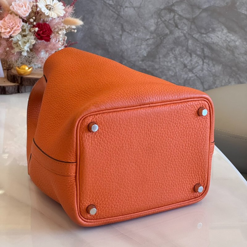 *SHIHNA名牌精品* Hermès  Picotin Lock 菜籃子 18 火焰橙 銀釦-4
