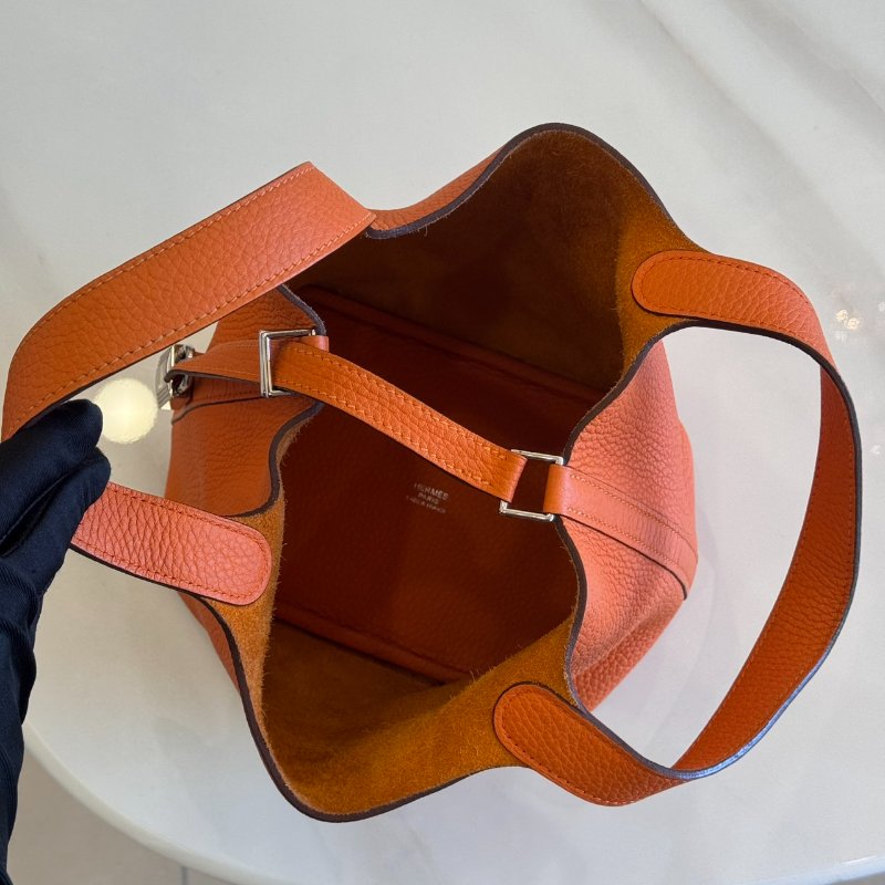 *SHIHNA名牌精品* Hermès  Picotin Lock 菜籃子 18 火焰橙 銀釦-5