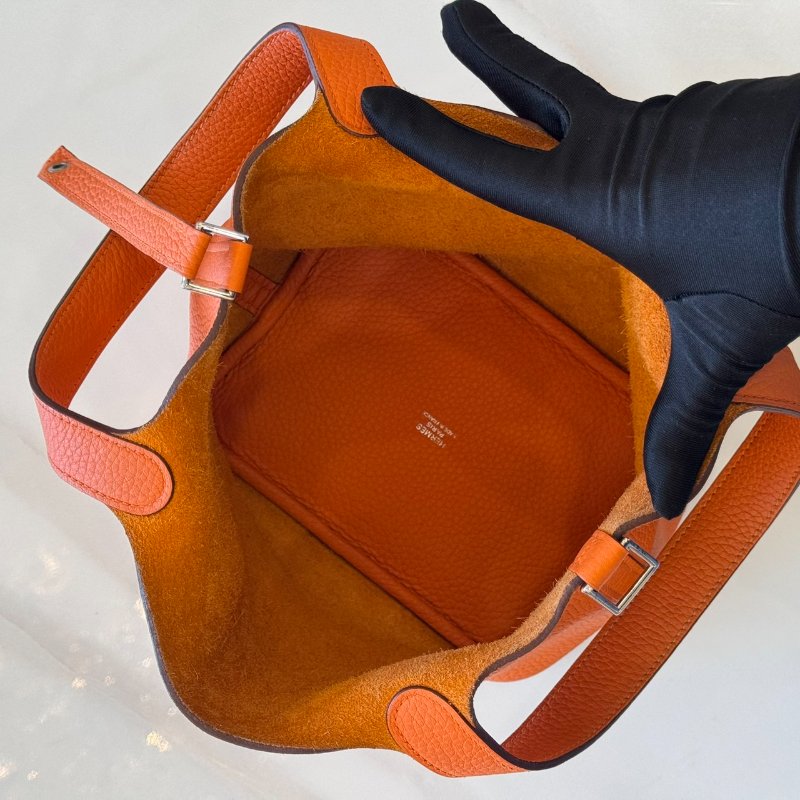 *SHIHNA名牌精品* Hermès  Picotin Lock 菜籃子 18 火焰橙 銀釦-6