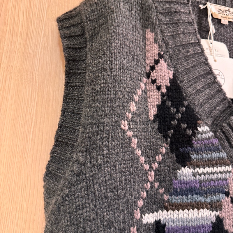 宋仲基同款/秀款 男女皆可穿 吊牌還在 HERMÈS 愛馬仕羊絨針織背心-7