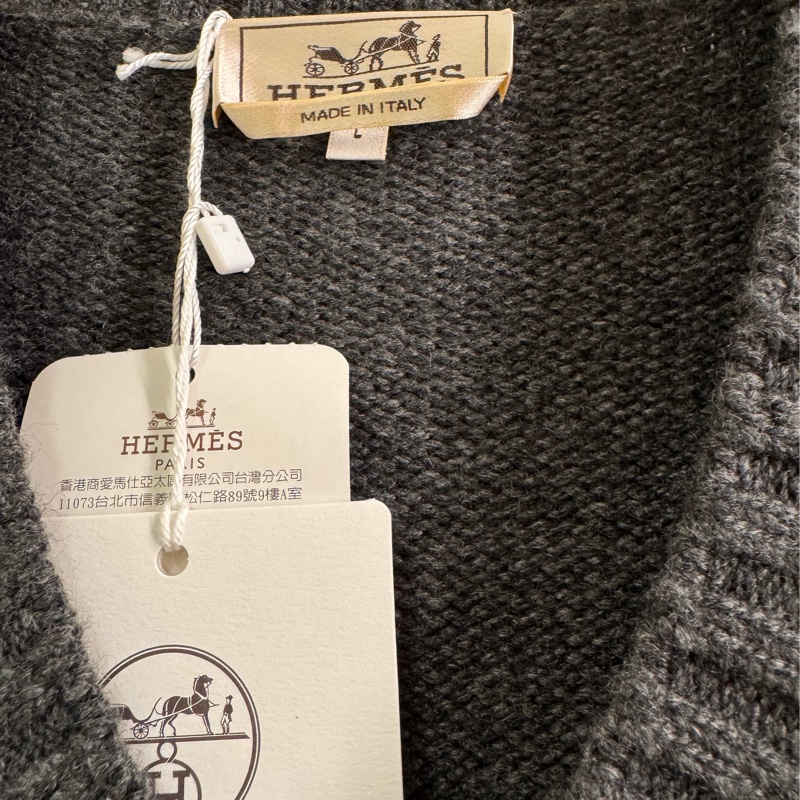宋仲基同款/秀款 男女皆可穿 吊牌還在 HERMÈS 愛馬仕羊絨針織背心-9