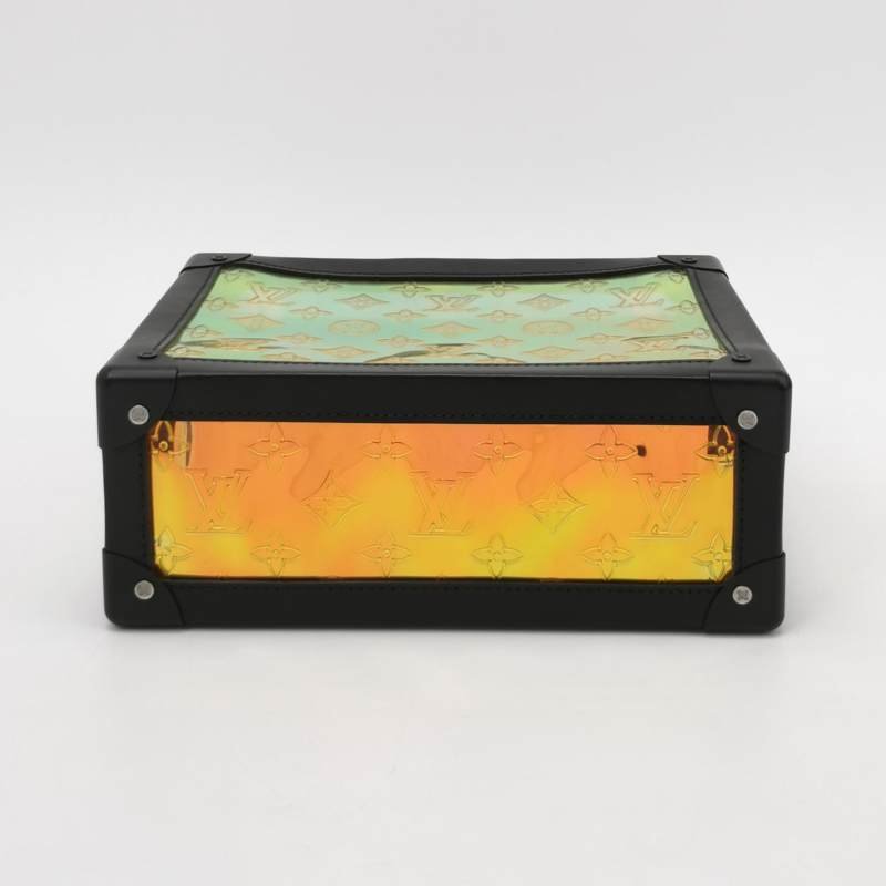 Louis Vuitton(LV)SoftTrunk牛皮老花壓紋透明鉚釘包角斜挎包單肩包-5