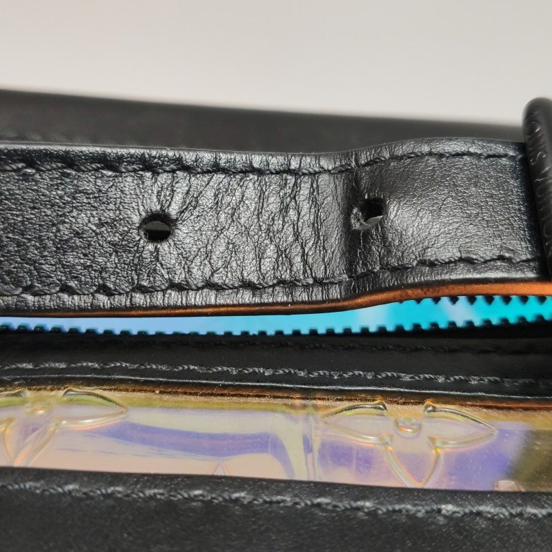 Louis Vuitton(LV)SoftTrunk牛皮老花壓紋透明鉚釘包角斜挎包單肩包-20