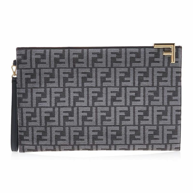 【包稅】FENDI 女士 FF 提花布料手拿包-2