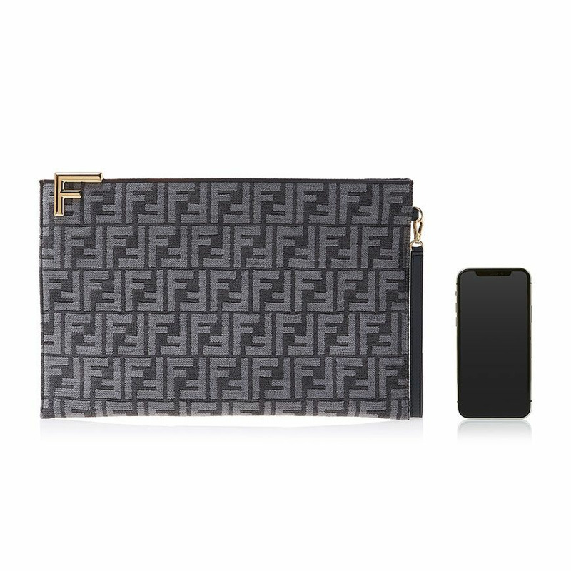 【包稅】FENDI 女士 FF 提花布料手拿包-5