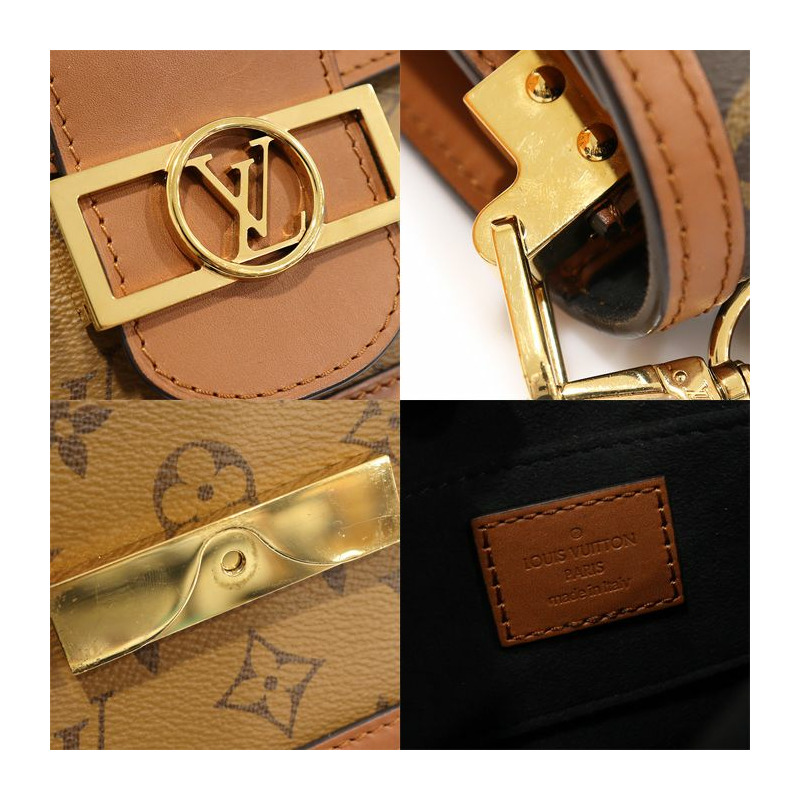 【包稅】LOUIS VUITTON M44580 Monogram Reverse 帆布迷你 Dauphine 肩背包-6