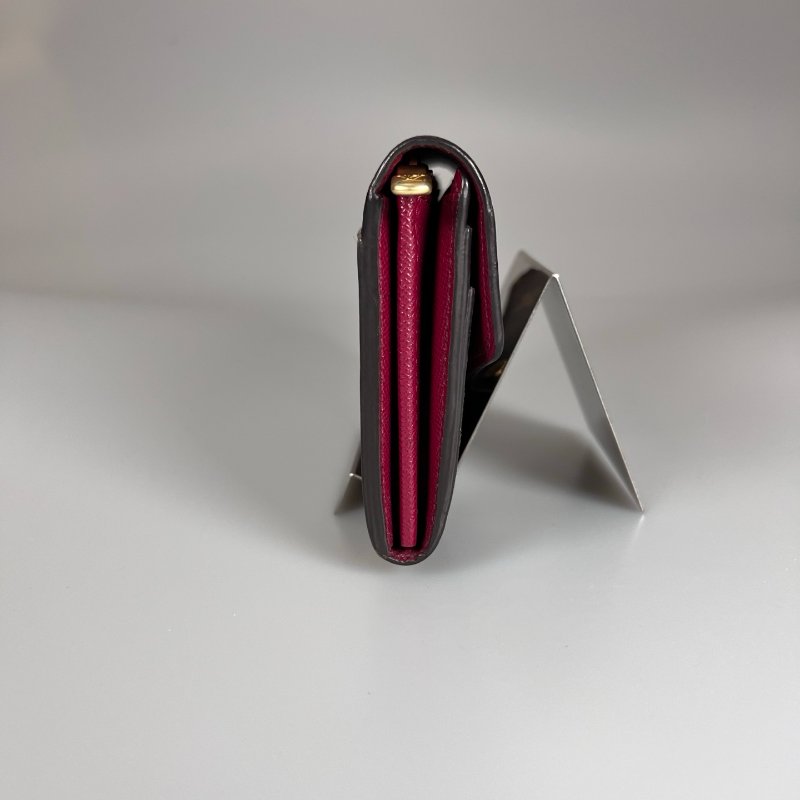 LV M62234/晶片款 老花拼玫紅SARAH長夾-3