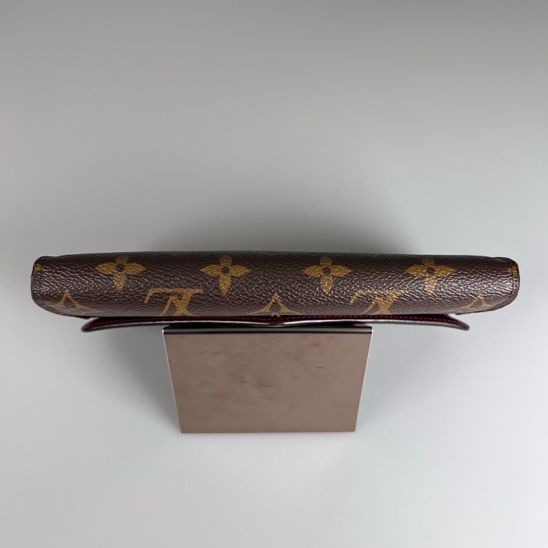 LV M62234/晶片款 老花拼玫紅SARAH長夾-5